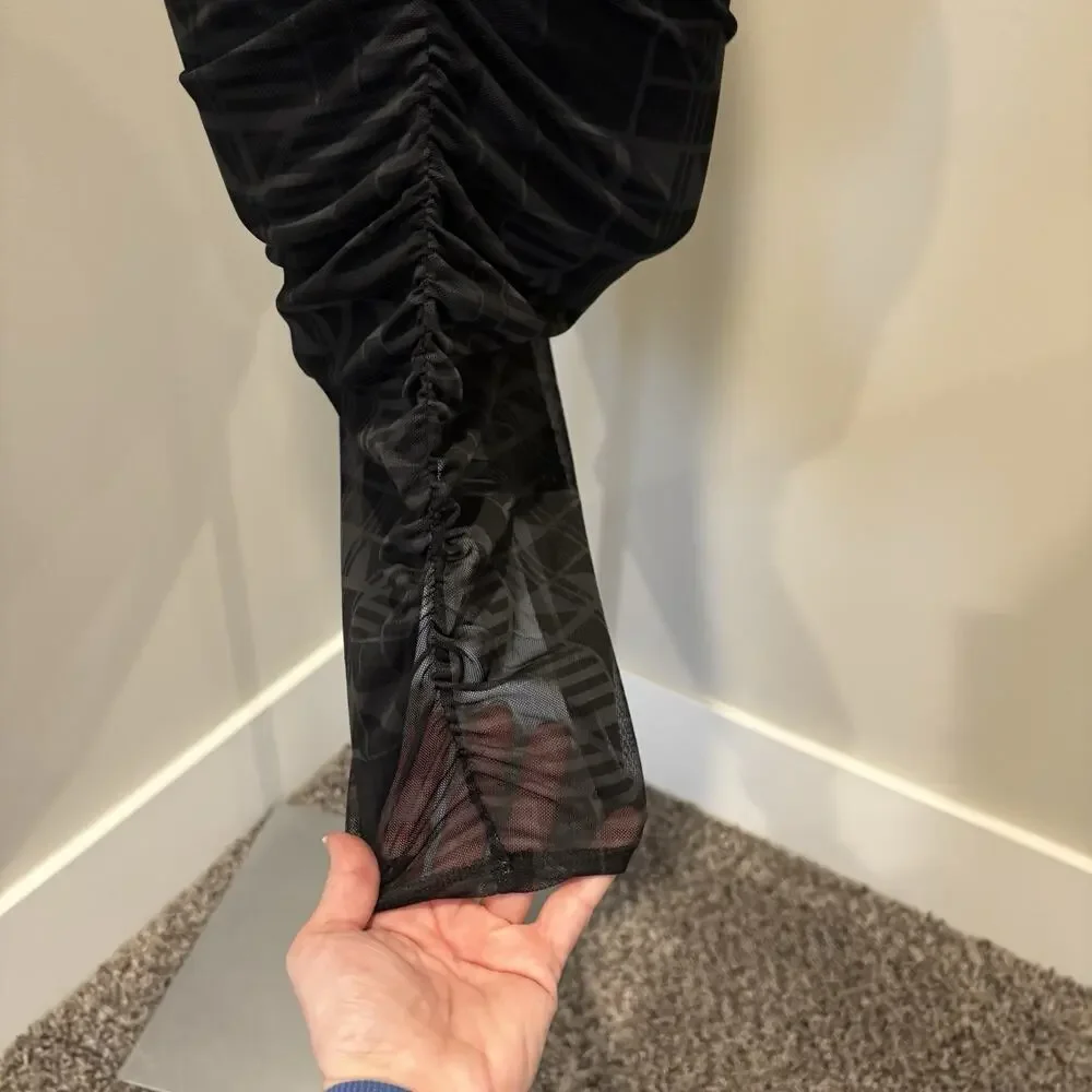 Nike Tank Dress XS Black Shirred Bodycon - Picture 8 of 13